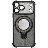 iPhone 18 Pro Max Glitter Wavy Pattern Mirror Case with Stand ShockProof Cover