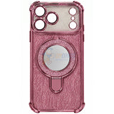 iPhone 18 Pro Max Glitter Wavy Pattern Mirror Case with Stand ShockProof Cover