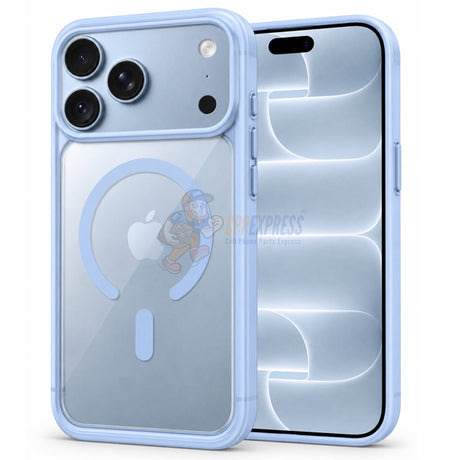 iPhone 18 Pro Max Shockproof Magnetic Magsafe Transparent Case With Color Border