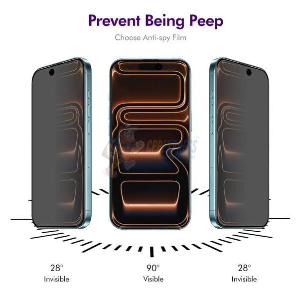 iPhone 18 Pro Max Tempered Glass Screen Protector - Privacy Series