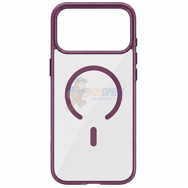 iPhone 18 Pro Shockproof Magnetic Magsafe Transparent Case With Color Border