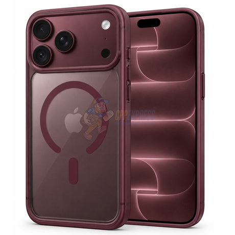 iPhone 18 Pro Shockproof Magnetic Magsafe Transparent Case With Color Border
