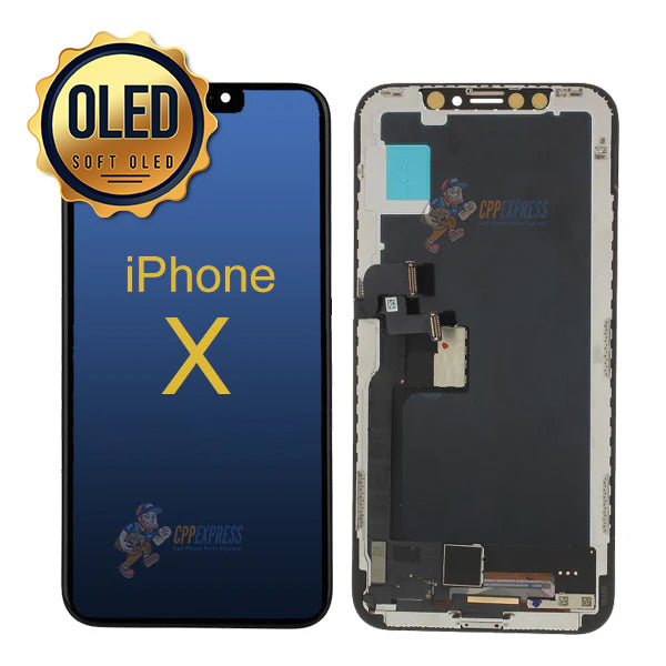 iPhone X - Soft OLED Display Touch Screen Digitizer Assembly (GX) Black
