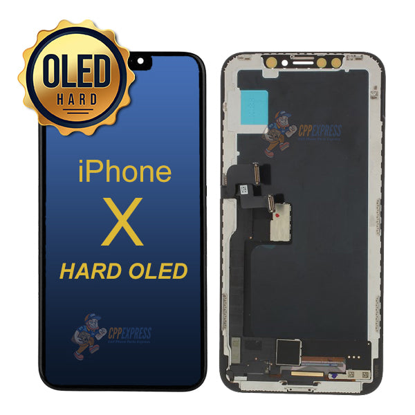 iPhone X - Hard OLED Display Touch Screen Digitizer Assembly (HEX) Black