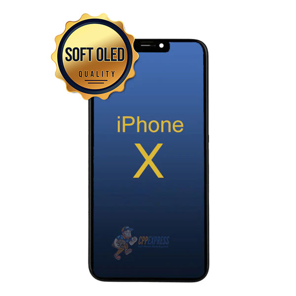 iPhone X - Soft OLED Display Touch Screen Digitizer Assembly (GX) Black