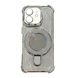 iPhone 11 Shockproof Stand Glitter & Wavy Pattern Card Magsafe Case