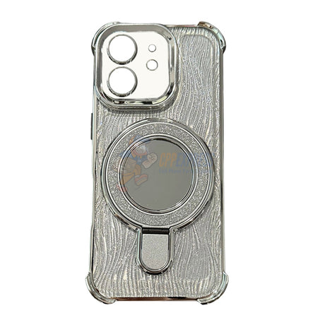 iPhone 11 Shockproof Stand Glitter & Wavy Pattern Card Magsafe Case