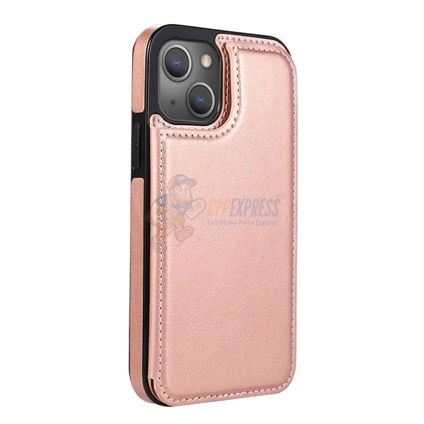 iPhone 15 Back Flip Wallet Leather ShockProof Case Cover