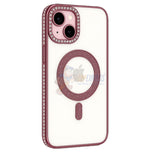 iPhone 15 Shockproof Clear Luxury Magnetic Diamond Glitter Case