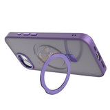 iPhone 16E Shockproof Magnetic Case With Invisible Stand Holder - Purple
