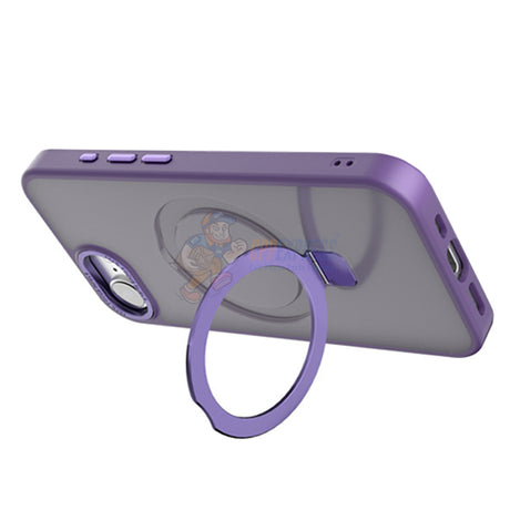 iPhone 16E Shockproof Magnetic Case With Invisible Stand Holder - Purple