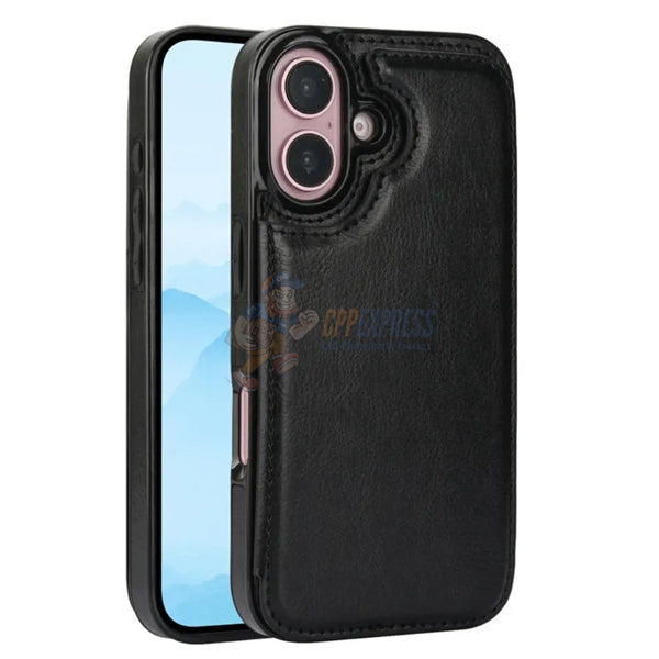 iPhone 16 Back Flip Wallet Leather ShockProof Case Cover