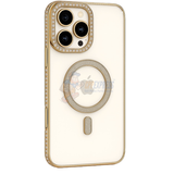 iPhone 16 Pro Shockproof Clear Luxury Magnetic Diamond Glitter Case