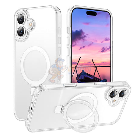 iPhone 16 Shockproof Magnetic Case With Invisible Stand Holder