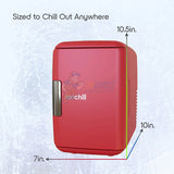 Tzumi ionchill Mini Cooler 4Liter ACDC Portable Mini Fridge Red